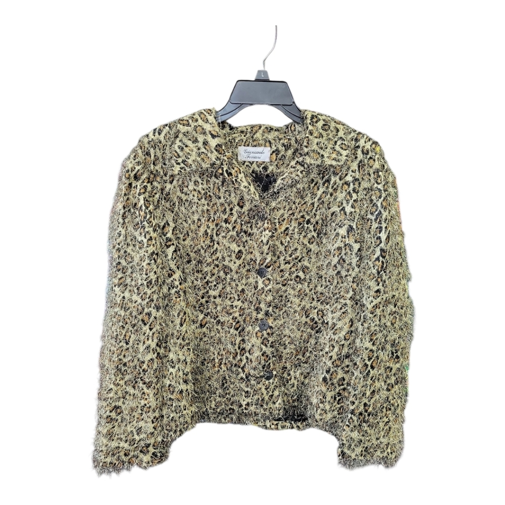 Animal Print Fuzzy/eyelash Fabric Jacket Size 14 - Picture 1 of 6